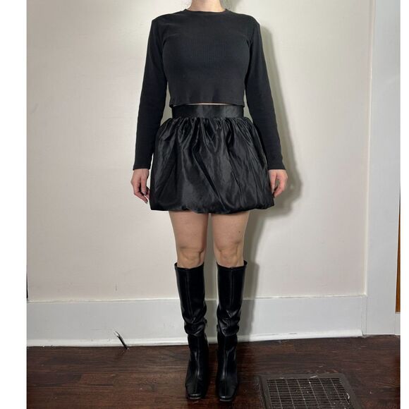 ASOS Black Mini Bubble Skirt Size 6 - Picture 2 of 8